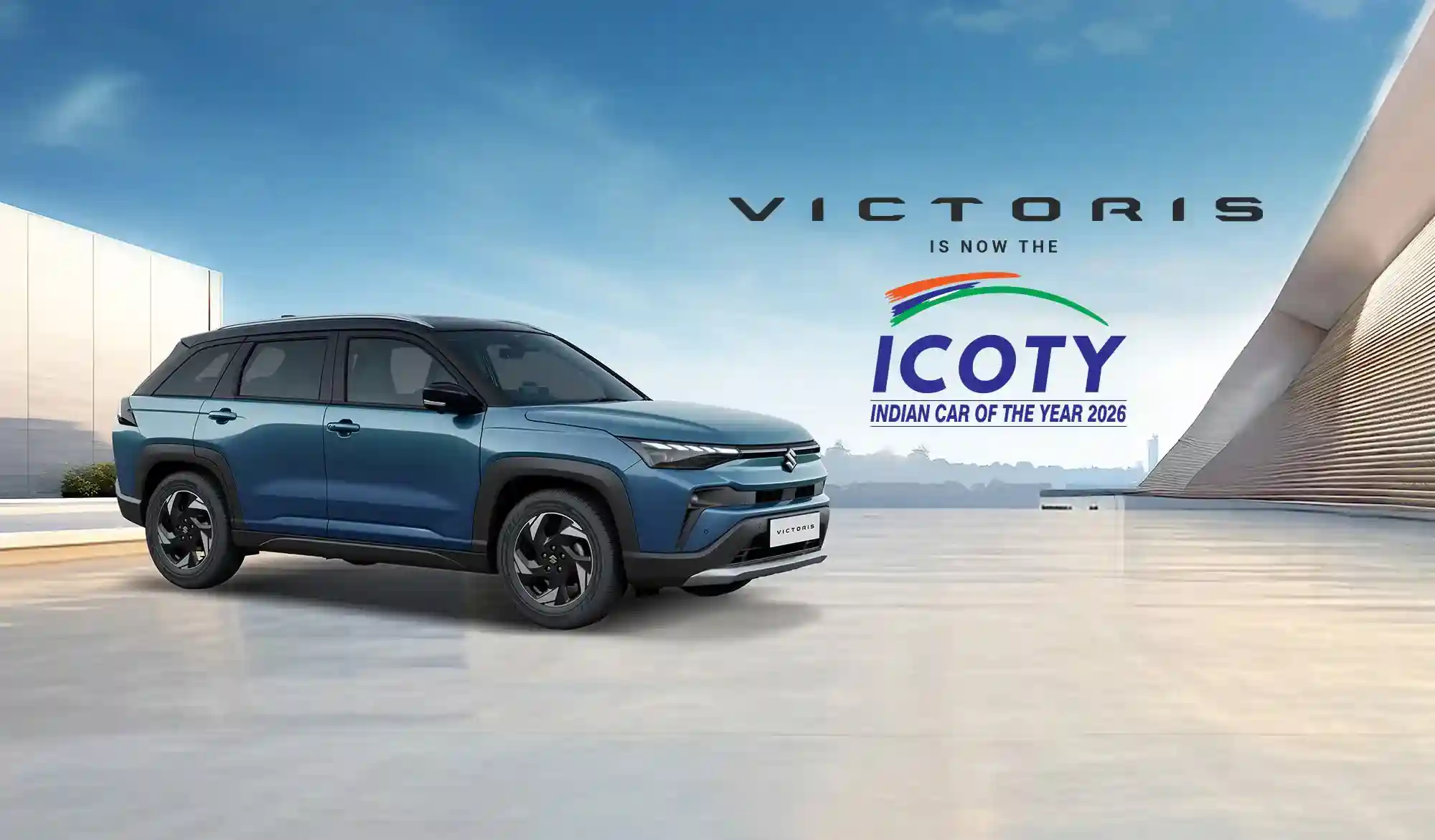 Maruti Suzuki Victoris winning Indian Car of the Year ICOTY 2026 trophy